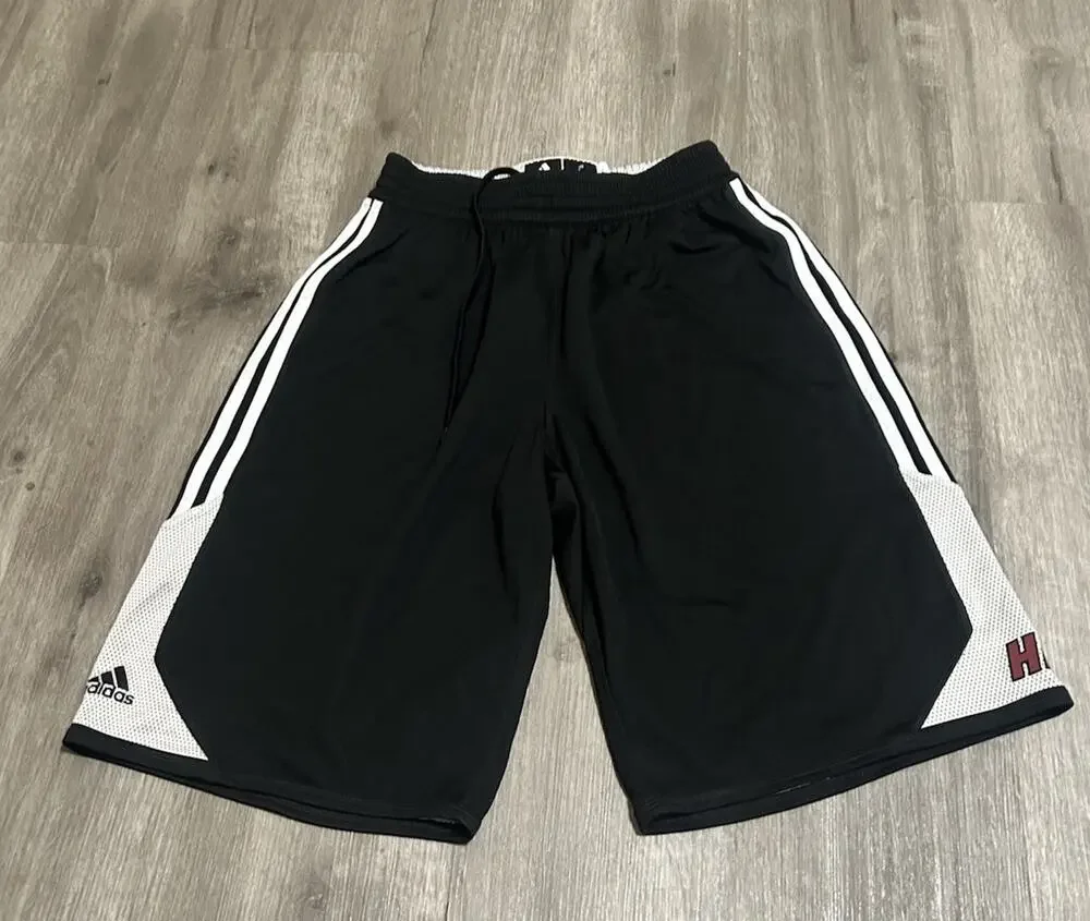 Adidas Miami Heat NBA Basketball Shorts Men’s Large Black White Mesh Player ID